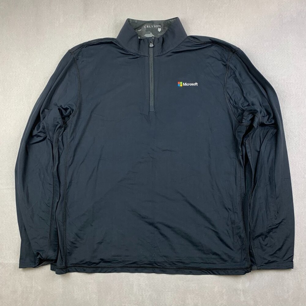 Greyson Mens Tate Mockneck Quarter-Zip XL Black Pullover Long Sleeve Performance